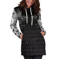 Viking Women's Hoodie Dress - Double Dragon Tattoo and Vegvisir Blood RLT12 - Wonder Print Shop