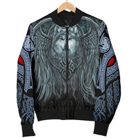 Viking Women's Bomber Jacket, Spiral Wolf Spirit RLT12 - Wonder Print Shop