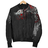 Viking Women's Bomber Jacket, Fenrir Blood RLT12 - Wonder Print Shop
