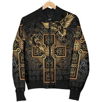 Viking Women's Bomber Jacket - Odin's Celtic Raven Tattoo RLT12 - Wonder Print Shop