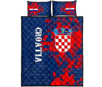 Croatia Quilt Bed Set - National Flag Polygon Style - Wonder Print Shop