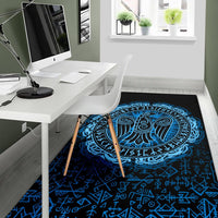 Viking Area Rug Raven Celtic Cyan RLT12 - Wonder Print Shop