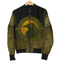 Viking Men's Bomber Jacket, Ethnic Odin Raven Gold RLT12 - Wonder Print Shop