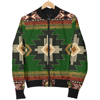 Indigenous Design Green Native American Bomber Jacket LT10 - Wonder Print Shop