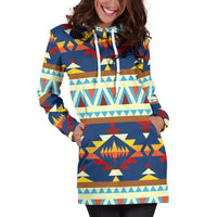 Pattern Geometric Native American Hoodie Dress LT10 - Wonder Print Shop
