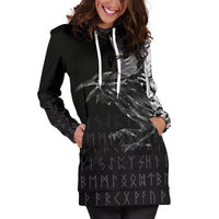 Viking Hoodie Dress The Raven Of Odin Rune RLT12 - Wonder Print Shop