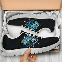 Viking Sneakers, Fenrir Raven and Vegvisir Tattoo Cyan RLT12 - Wonder Print Shop