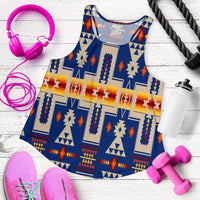 Navy Tribe Design Native American Women Racerback Tank LT10 - Wonder Print Shop