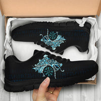 Viking Sneakers, Fenrir Raven and Vegvisir Tattoo Cyan RLT12 - Wonder Print Shop