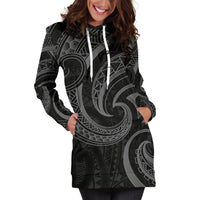 New Zealand Maori Mangopare Women Hoodie Dress Polynesian - Black - Wonder Print Shop
