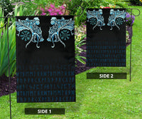 Viking Flag, Fenrir Raven and Vegvisir Tattoo Cyan RLT12 - Wonder Print Shop