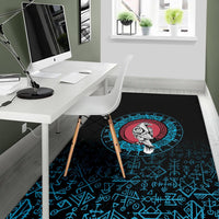 Viking Area Rug Raven Celtic Cyan RLT12 - Wonder Print Shop
