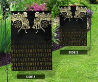 Viking Flag, Fenrir Raven and Vegvisir Tattoo Yellow RLT12 - Wonder Print Shop