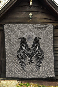 Viking Premium Quilt Raven Valknut RLT12 - Wonder Print Shop