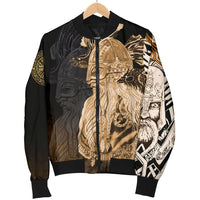 Viking Men's Bomber Jacket - Odin Raven Viking Gold RLT12 - Wonder Print Shop