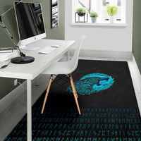 Viking Area Rug Fenrir Wolf Cyan RLT12 - Wonder Print Shop