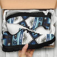 Native American Blue Colors Pattern Sneakers LT10 - Wonder Print Shop