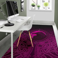 Viking Area Rug, Ethnic Odin Raven Pink RLT12 - Wonder Print Shop