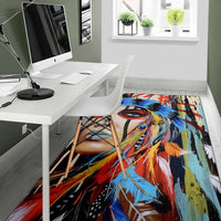 Native Girl Native American Area Rug LT10 - Wonder Print Shop