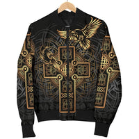 Viking Men's Bomber Jacket - Odin's Celtic Raven Tattoo RLT12 - Wonder Print Shop