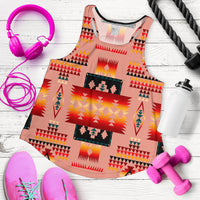 Tan Tribe Pattern Native American Women Racerback Tank LT10 - Wonder Print Shop