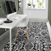 Polynesian Gray Area Rug - Wonder Print Shop