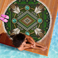 Mandala Green Native American Design Beach Blanket LT10 - Wonder Print Shop