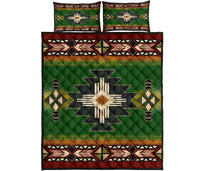 Indigenous Green Native American Quilt Bed Set LT10 - Wonder Print Shop