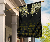 Viking Flag, Fenrir Raven and Vegvisir Tattoo Yellow RLT12 - Wonder Print Shop