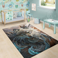 Wolf Warrior Native American Area Rug LT10 - Wonder Print Shop