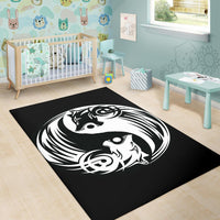 Viking Bomber Area Rug Ying Yang Wolf RLT12 - Wonder Print Shop