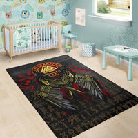 Viking Area Rug Vikings Valknut and Ravens Tattoo RLT12 - Wonder Print Shop
