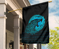 Viking Flag Fenrir Wolf Cyan RLT12 - Wonder Print Shop