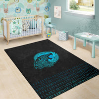 Viking Area Rug Fenrir Wolf Cyan RLT12 - Wonder Print Shop