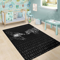 Viking Area Rug Raven and Wolf Special Tattoo RLT12 - Wonder Print Shop