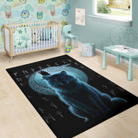 Viking Area Rug, Fenrir Viking Wolf and Moon RLT12 - Wonder Print Shop