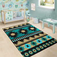 Green Ethnic Aztec Pattern Area Rug LT10 - Wonder Print Shop