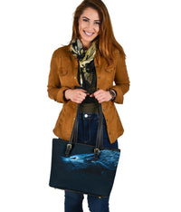 Viking Small Leather Tote, Fenrir Wolf RLT12 - Wonder Print Shop