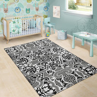 Polynesian Gray Area Rug - Wonder Print Shop