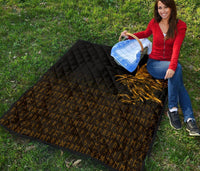 Viking Premium Quilt - The Raven Of Odin Rune, Gold RLT12 - Wonder Print Shop