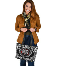 Viking Small Leather Tote, Fenrir Wolf RLT12 - Wonder Print Shop