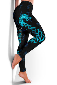 Viking Leggings, Aegishjalmur Helm Of Awe Blue Edition RLT12 - Wonder Print Shop