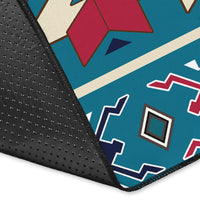 Blue Pink Pattern Native American Area Rug LT10 - Wonder Print Shop