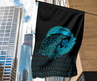 Viking Flag Fenrir Wolf Cyan RLT12 - Wonder Print Shop