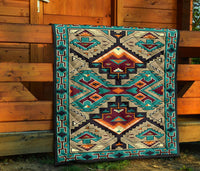Blue United Tribes Art Native American Design Premium Quilt LT10 - Wonder Print Shop