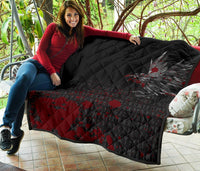 Viking Premium Quilt - The Raven Of Odin Rune Blood RLT12 - Wonder Print Shop