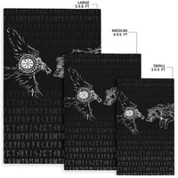 Viking Area Rug Raven and Wolf Special Tattoo RLT12 - Wonder Print Shop