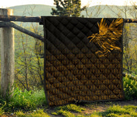 Viking Premium Quilt - The Raven Of Odin Rune, Gold RLT12 - Wonder Print Shop
