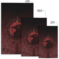 Viking Area Rug, Ethnic Odin Raven Red RLT12 - Wonder Print Shop