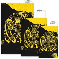 Viking Area Rug, Loki Bound Triskele Rune Gold RLT12 - Wonder Print Shop